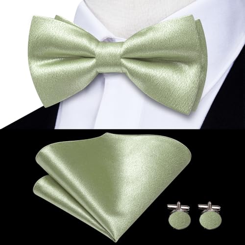 Image of Dubulle Suspender and Bow Tie for Men Paisley Solid Mens Suit Braces Pretied Bowtie and Handkerchief Cufflinks Formal Wedding