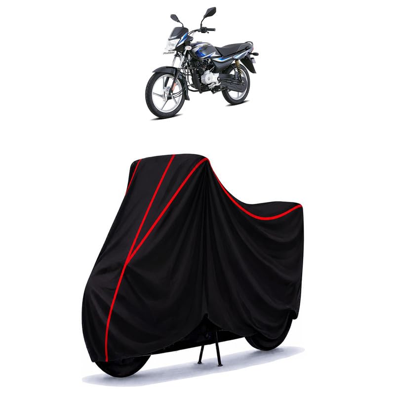 Image of Bajaj Platina 100 Water Resistant Bike Cover for All Motorcycles & Rain | Heavy Duty Taffeta Fabric | UV Protection, Dustproof, Scratchproof | All Weather Two Wheeler Body Cover with Elastic Bottom
