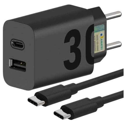 Carregador Super Turbo 30W Ultra Rápido Duas Portas Tipo C+A Com Carregamento Rápido + Cabo Tipo C Compatível Com Todos Os Dispositivos, Motorola, Samsung, IPhone 15/16, Xiaomi