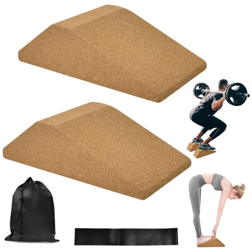 Slant board squat y cuñas de corcho para entrenamiento de fuerza y fitness