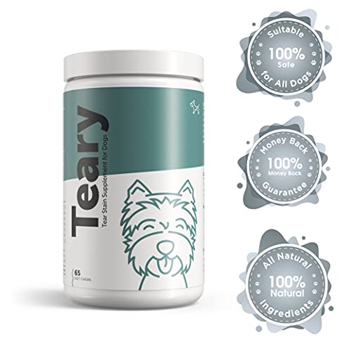 Dog's Lounge - TEARY - Natural Tear Stain Supplement for Dogs | Helps to Lubricate Mucous Membranes | 65 Soft Meaty Chews with Cranberry, Oregon Grape Root, Marshmallow Root, and Eyebright - Image 3