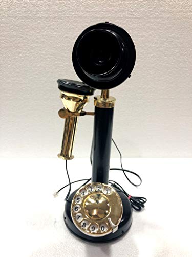 ANTIQUE Brass American Landline Telephone Vintage Look Rotary Dial Candlestick