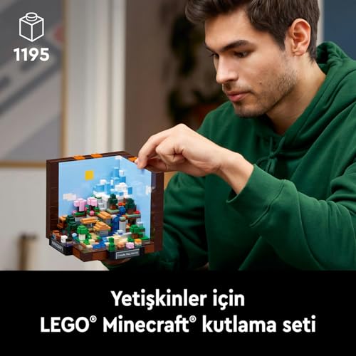 LEGO Minecraft Eşya Yapma Masası 21265 – Yetişkinler için Yılbaşı Hediyesi Fikri, Steve, Alex, İskelet, Cadı, Creeper, Köylü, İnek ve Domuz Mikro Figürleri İçeren Model Yapım Seti (1195 Parça)