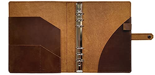 2023-2024 Academic Planner - A5 Genuine Leather Binder Planner For Men And Women, Inner Pockets And Pen Holder, Refillable, 7"X9" #TOP5