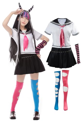 JRCRIN Mioda Ibuki Cosplay Costume High School Uniform Outfit White