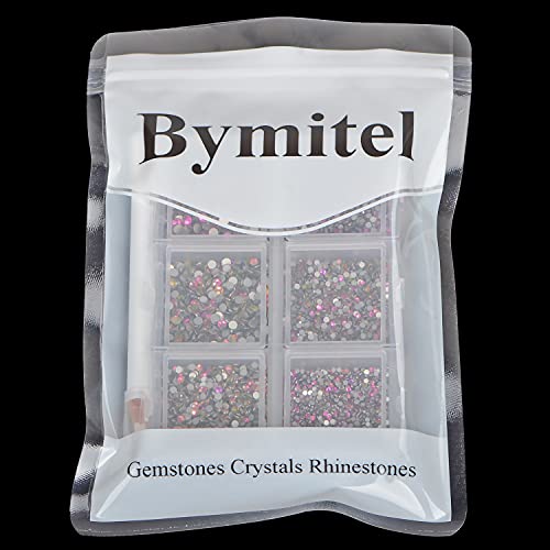 Image of 7200 Pieces 7200 Pieces False Nail Rhinestones Non-Hotfix Non-Magnetic Round Crystals Glass Flatback for DIY Jewelry Making with a Picking Pen (6 Sizes, 7200 Pieces, Golden Rose