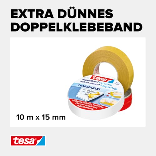 tesa doppelseitiges Klebeband - in hochwertiger Metalldose - 10 m x 15 mm – Ansicht 3
