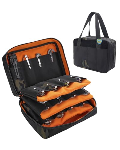 Image of VIPERADE VE40 Knife Display Case with 40 Slots, Folding Knives Storage Holder, Knife Collection Carrier Bag for Folding Knives Flashlights Multitools
