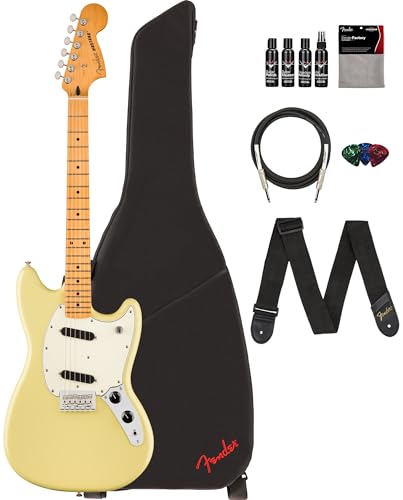Fender Player II Mustang - Hialeah �C�G���[�o���h�� �M�O�o�b�O�A�X�g���b�v�A�P�[�u���A�s�b�N3�p�b�N�A�M�^�[�N���[�j���O�L�b�g�t��