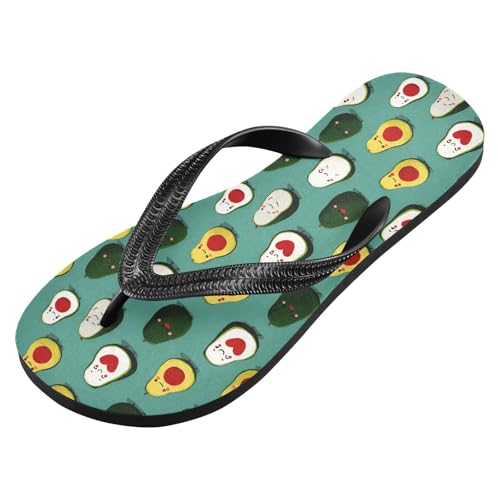 Flip Flop Sandals Avocado Cartoon Print for Women Men Beach Outdoor XS2