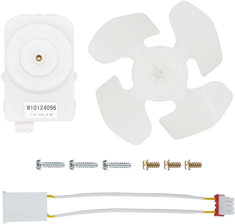 W10124096 Refrigerator Condenser Fan Motor Kit by Artidux Compatible with Whirlpool Refrigerator Replaces No. AP4318657 2315558 PS1957416 W10124096VP Series : Appliances