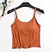 WWsunllion Tank Tops with Built in Bras Padded Sports Bra Fitness Workout Running Shirts Adjustable Strap Casual Basic Camis Orange