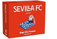 Falomir Bingo XXL Sevilla CF Premium mit automatischer Trommel und unheimlichen Bällen, ab 8 Jahren, Spaß für die ganze Familie, 48 Karten