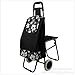 Produktbild Daeou Einkaufstrolley Zwei Reifen Hocker Stuhl älteren tragbaren Wagen, zu Hause Einkaufen Warenkorb 90 * 36 * 30 cm