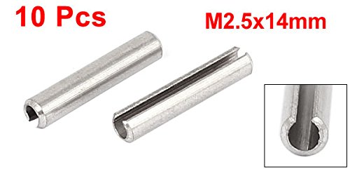 sourcing map 10Stk. M2.5x14mm 304 Edelstahl Hohlsplinte Spannhülsen Spannstifte Befestiger