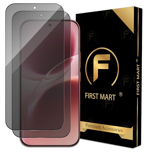 Image of FIRST MART Militry Grade Privacy Tempered Glass Screen Protector for Vivo V70 Elite 5G (6.8 Inches) with Edge to Edge Screen Coverage and Easy Installation kit | Anti Spy Protection (Pack of 2)