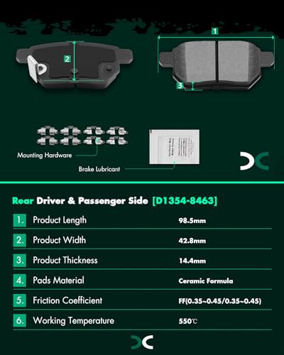 Image of SCITOO D1210 D1354 Ceramic Brake Pads Sets Front & Rear Replacement For Pontiac Vibe 2009-2010,For Scion xB 2008-2015,For Toyota Corolla 2009-2011 201-2019,For Toyota Matrix 2009-2013