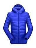 ORANDESIGNE Doudoune Légère à Capuche Femme Veste en Duvet Chaudes Doudoune Capuche Courte Manteau Doudoune Matelassée Slim Fit Blouson Doudounes Mi Saison Hiver Sport Coupe-vent A Bleu Saphir L