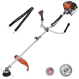 WORKIT 52ccm Benzin Motorsense 3-in-1 Multitool, Rasentrimmer & Freischneider, 46cm Schnittbreite, inkl. 40T Messern & 2,4mm Doppelfaden & Drahtbürste, Profi Kantenschneider für die Gartenpflege