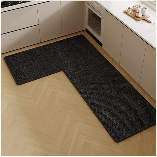 �L�b�`���}�b�gl���^�A1����pcs l���^�̏��}�b�g�A�Ƃ̂��߂̒��z�����l���R�[�i�[�}�b�g�A�L�b�`��(Size:31.5*47.2*17.7 In/80*120*45cm,Color:Black-Left L)