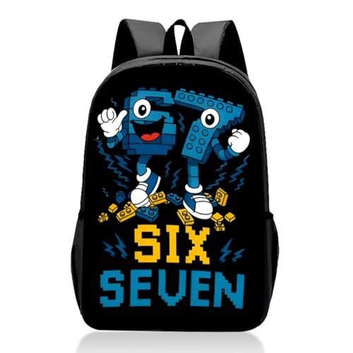 Backpack School Bag Brainrot Kids- 67 Backpack Students Schoolbag Blue Anime Toddler Rucksack Lightweight High Capacity Travel Funny Cool Neon Book Bags Gift for Primary Boys Girls Teen Children
