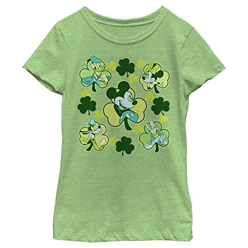 Disney Characters Mickey Friends Clovers Girl's Heather Crew Tee