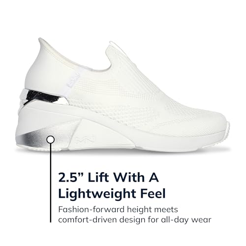 Skechers Skechers Women's A-Wedge-Crecent Hands Free Slip-ins Sneaker, White, 8