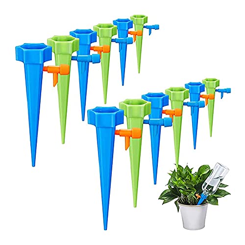 YANGWEN Sistema de Riego Automático Kit, 12 Pcs Dispositivo de Riego por Goteo Ajustables Planta Self-Watering System, Dispositivo de riego por Goteo Cover