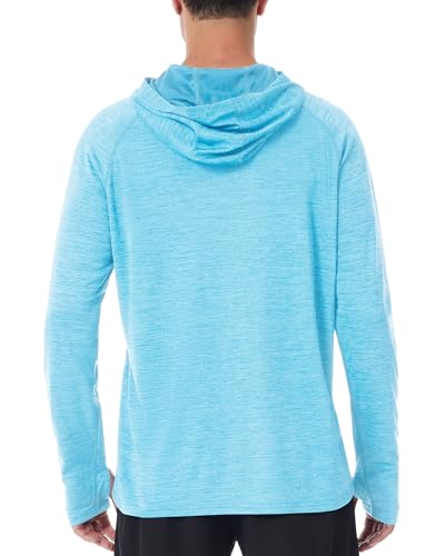 Roadbox UPF 50+ Fishing Shirts for Men, Long Sleeve UV Sun Protection Lightweight Rash Guard Hoodie for Hiking Workout