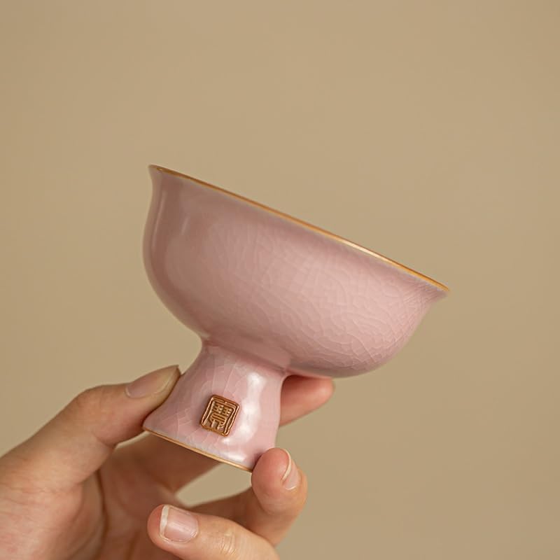 Tea Cup Handmade Ru Ware Crackle Glaze Ceramic Teacups, Master Cups, Guest, Tasting, Kung Fu Sets Soaking Container