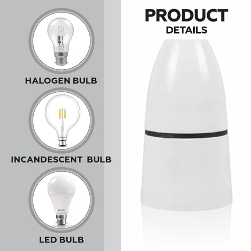 Ceiling Lamp Holder – High Temperature Resistant Bayonet Batten Light Bulb Socket, Ideal for Bathrooms & Confined Spaces – White. - Image 4