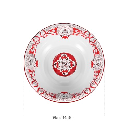 Tazón esmaltado vintage rojo 36 cm miniatura 2
