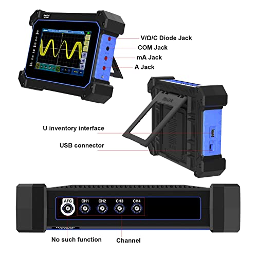 Image of Hantek Touch Screen Tablet Oscilloscope 4 Channel 250MHZ 1GSa /S Digital Oscilloscope + Multimeter 2 in 1 Oscilloscope Type C +8M Large Storage(TO1254C)