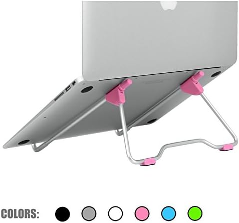 SACVON Laptop Stand,Foldable,Portable,Stable,Adjustable Height Width & Angle,for Laptop/MacBook/Notebook/ipad/ Light Weight Folding Aluminum Stand-Pink