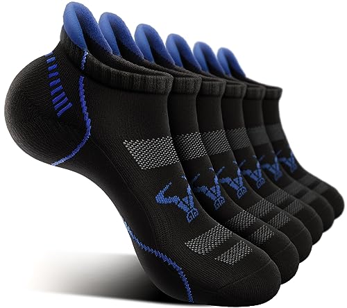 Image of BULLIANT Men Running Ankle Socks 6Pack-Cushioned Support-Low Cut No Show