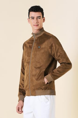 Image of Allen Solly Men's Polyester Modern Stand Up Collar Casual Jacket, Standard Length
