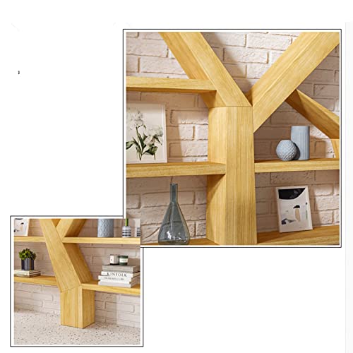 Pttrns Bookshelf Tree-Shaped Bookshelf Wall Display Floor-To-Ceiling Creative Multi-Layer Shelf Assembly Bookcase Book Rack (Color : Brown, Size : 160Cm) #TOP4