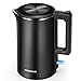 Produktbild Aigostar - Edelstahl Wasserkocher, 1,8 Liter Doppelwand Design, Edelstahl Wasserkessel mit Automatischer Abschaltung, 2200W, Überhitzungsschutz, Schnellkochfunktion, BPA frei, leise, schwarz