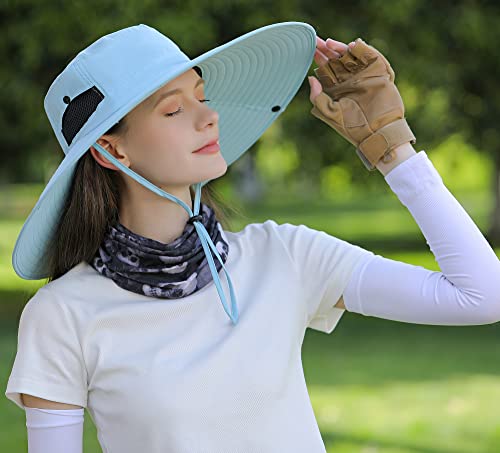 Image of Wide Brim Sun Hat for Men Women UV Protection Ventilated Summer Hats for Fishing Hiking Garden Beach