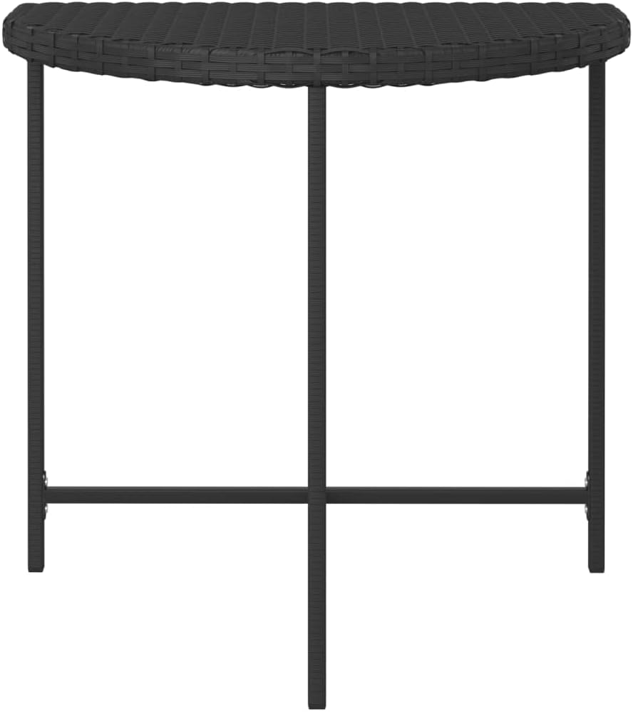 Outdoor Wicker Table, Outdoor Garden Side Table, All-Weather Patio Dining Table for Gardens, Yards, Patios and Terraces, Patio Table Black 31.5"x19.7"x29.5" Poly Rattan