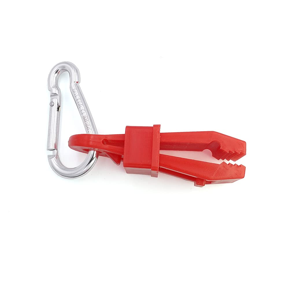 LIFE IS SIMPLE Handschuhhalter Tarp Clip mit Karabinerhaken Feuerwehr rot Fai da te