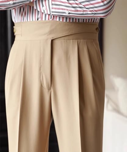 Men's High - Waisted Pleated Trousers: Stylish & Versatile Dress Pants for Men2