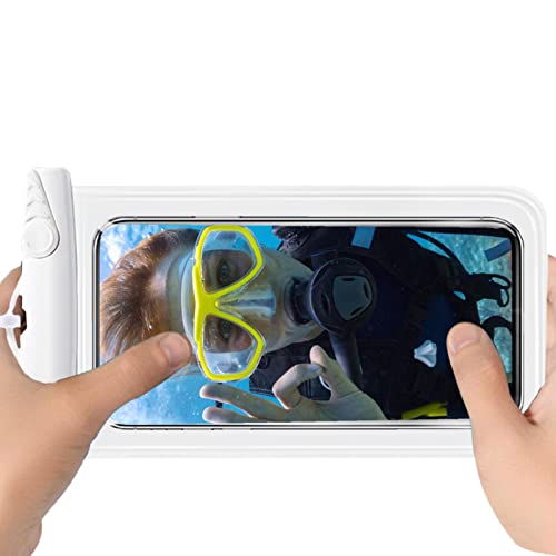Buogint Waterproof Cellphone Pouch - Waterproof Phone Pouch Beach Accessories for Women - Underwater Phone Protector for Swimming Snorkeling Raining, Dustproof Phone Pouch for Cellphones White