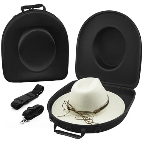 HAIBEIR Hat Travel Case Hard Hat Box for Cowboy Fedora Panama Hats to Storage Hat Bag Carrier with Carry Handle,Luggage Strap, Adjustable Shoulder Belts and ID Card Slot for Women and Men (One Piece) Cover