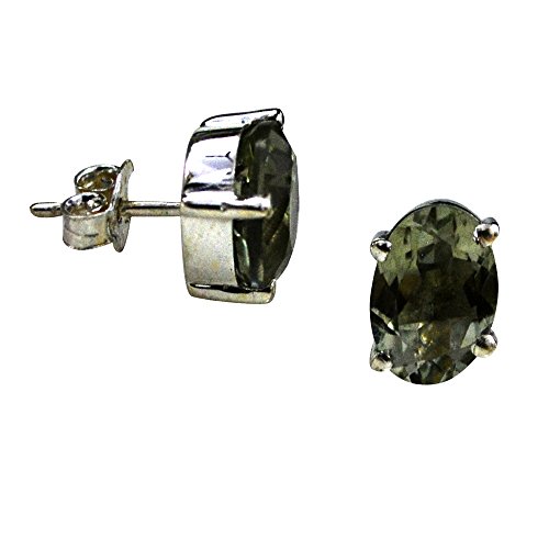 Boucles d'oreilles améthyste verte en argent 925 sterling de haute joaillerie