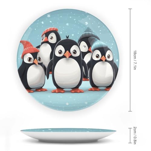 Plato decorativo de porcelana con pingüinos 7 pulgadas miniatura 2