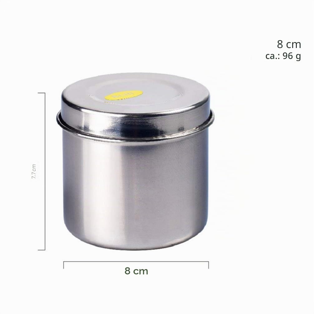 EXCEART 8cm Runde Metall Dose Edelstahl Medizinisches Instrumente Chirurgische Box Transportbehälter mit Deckel für Krankhaus Klinik Silber 2 Stück