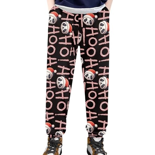 AmzPrint Ugly Christmas Costumes for Girls Boys Cargo Sweatpants for Xmas Party Baggy Lounge Christmas Pants