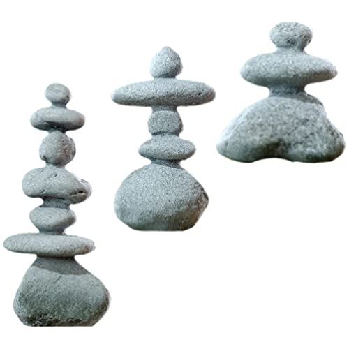 Rocas Apiladas Zen 3 Uds. Estatuas De Rocas Hechas A Mano Escultura De De Equilibrio Decoración De Piedra para Oficinas Relajación Yoga Jardín Japonés