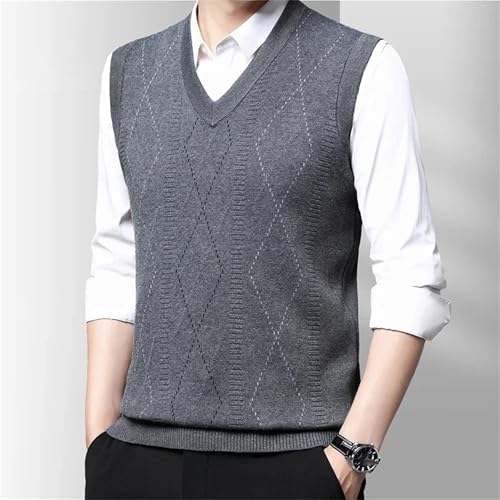 Men's Slim Fashion Casual V-Neck Sweater Vest - Sleeveless Warm Knitted Vest4
